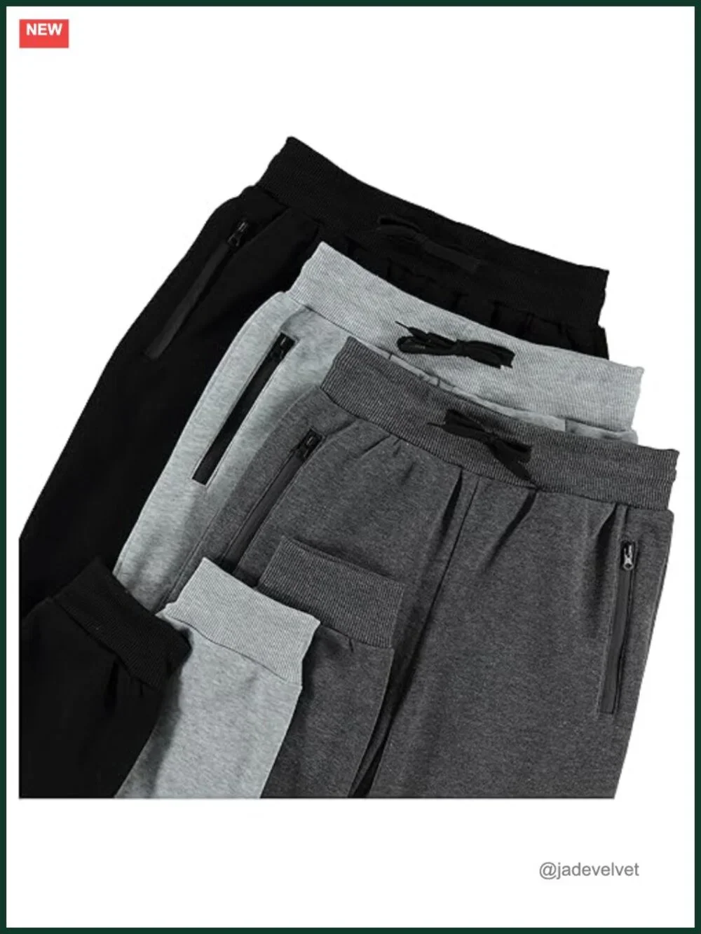 3-Pack Boys Fleece Sweatpants Joggers with Zipper Pockets Drawstring